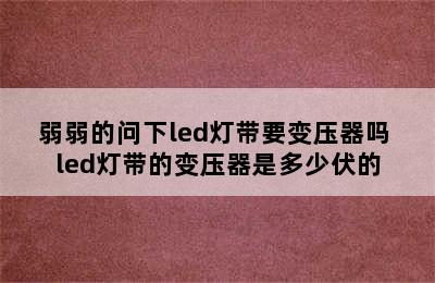 弱弱的问下led灯带要变压器吗 led灯带的变压器是多少伏的